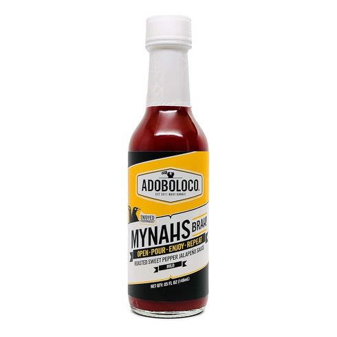 Adoboloco Hot Sauce MYNAHS BRAH! Roasted Sweet Pepper Jalapeno Sauce - 5oz Mild Tasty Savory Chili Pepper Sauce...