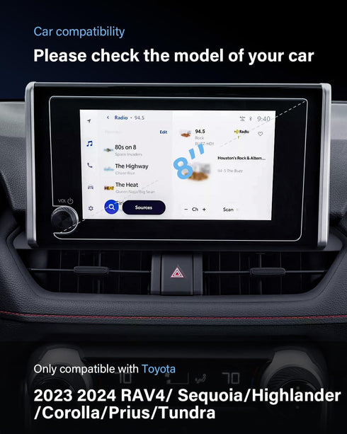 8" Car Screen Protector ?Anti-glare? for 2023-2024 Toyota Rav4 AR Film Compatible with 2023 2024 RAV 4/ Sequoia/Highlander/Corolla/Prius/Tundra - ...