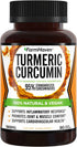Turmeric Curcumin with BioPerine Black Pepper & 95% Curcuminoids, 1965mg, Maximum Absorption for Joint Support, Non-GMO Turmeric Capsules, Made in...