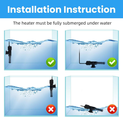 AQUANEAT Aquarium Heater, 25W Small Betta Fish Tank Heater, Mini Preset Water Thermostat with a Thermometer...