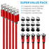 Terasako Magnetic Charging Cable 5-Pack (3/3/6/6/10FT) - 540° Rotating Magnetic Phone Charger Cable with LED Light - 90° Angle Connector, Nylon-Br...