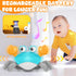 Crawling Crab Baby Toy, Tummy Time Gifts for Newborn Babies 3-6 6-12 Month, Light-Up Walking Dancing Moving Crab with Music & Obstacle Avoidance, ...