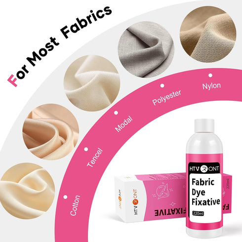 HTVRONT Fabric Dye Fixative, Liquid Color Fixative for Most Fabric, Reduces Bleeding Protect Fabric Colors with Fabric Fixative Treatment 220ml...