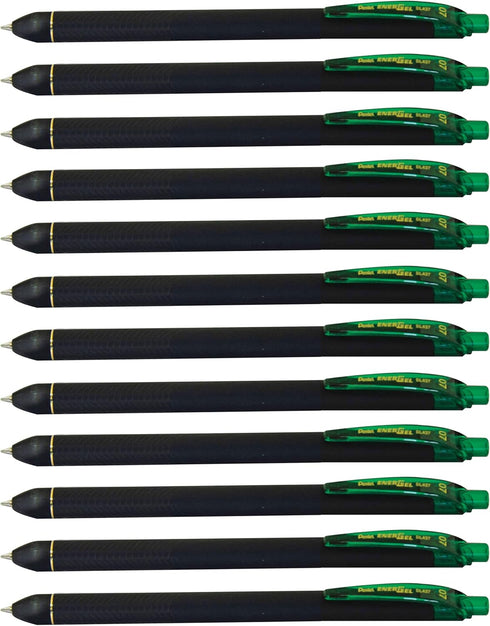 Pentel EnerGel Kuro Liquid Gel Pen, (0.7mm) Medium line, Green Ink, 12 Pack (BL437R1-D)...