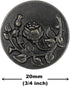 Bezelry 12 Pieces Rose and Vine Metal Shank Buttons. 20mm (3/4 inch) (Gray Silver)...