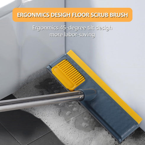 Floor Brush Bathroom Brush Floor Cleaning Brush with Long Handle, Squeegee and Comb for Cleaning Bathrooms, Patios, Garages, Walls and Tiles Brush...
