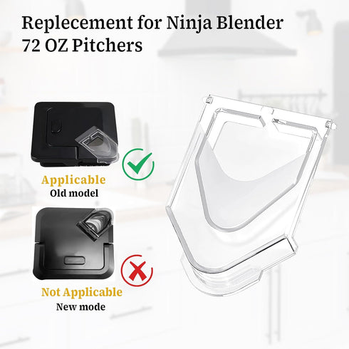 Blender Lid Replacement for Ninja, Blender Cover Pour Spout Parts for Ninja Blender 72oz Pitcher Blender Replacement Parts Compatible with NJ600-N...