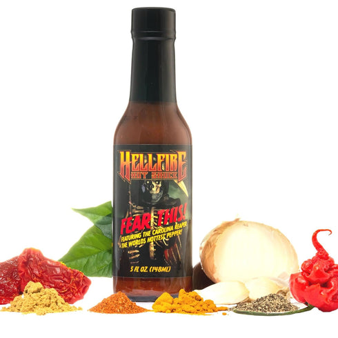 Hellfire Fear This! Award Winning Carolina Reaper Hot Sauce, 148ml...