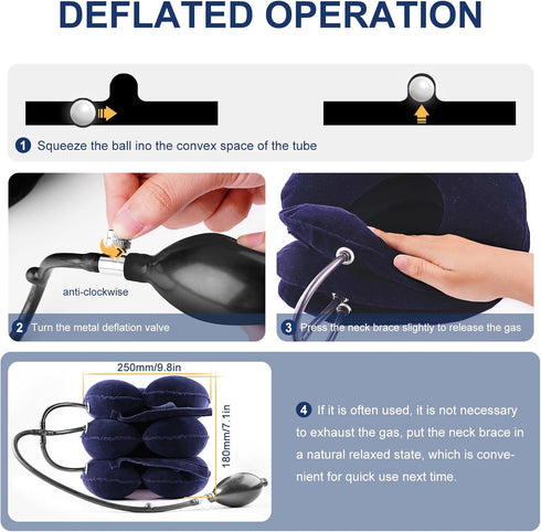 Hotodeal Cervical Neck Traction Device, Neck Stretcher for Instant Neck Pain Relief,Inflatable & Adjustable Neck Support Brace Neck Traction Pillo...