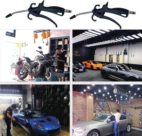 High Volume Air Blow Gun with Rubber Guard, Air Flow Nozzle, Industrial Household Air Blower Gun Angle Ben Jet Nozzle, Air Gun Pneumatic for Compr...