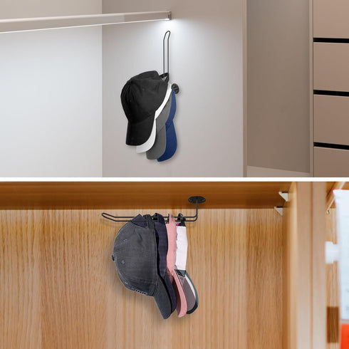 4 Pack Stainless Steel Hat Organizer for Baseball Caps, 8" Hat Rack, Space Saving Hat Holder, Multifunctional Hat Hooks with Modernist Design for ...
