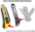DOWELL Utility Knife Box Cutter Retractable Self Loading Heavy Duty Snap Off Quick Change Extra Blades(3PCS) TPR+PP Handle Cutting Cardboard Boxes...
