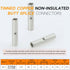 22-18 Gauge Copper Butt Connectors 100 PCS 22-18 AWG Butt Splice Connectors 0.75 mm² Wire Uninsulated Crimp Butt Connectors Pure Copper Tin Coated...