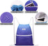 WANDF Drawstring Backpack String Bag Sackpack Cinch Water Resistant Nylon for Gym Shopping Sport Yoga (Blue)...