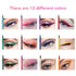Coloured ,12PCS Liquid Set Matte Liquid Long Lasting Waterproof Pen Colorful Eyebrow Pencil Eyebrow Lip Liner Pencil Highly Pigmented Colored Matt...