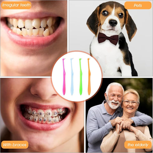 Ouligay 4PCS Tuft Toothbrush Single Tufted Toothbrush End-Tuft Trim Toothbrush Slim Interspace Teeth Brushes Soft Trim Toothbrush for Detail Clean...