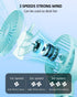 Baby Stroller Fan, Mini Portable Fan Battery Operated, LED Display with 3 Speeds, Small Clip on Fan Desk Fans USB Rechargeable, Personal Handheld ...