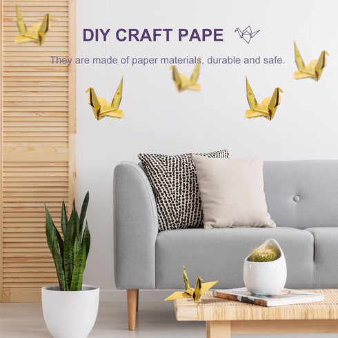 Kisangel 100pcs 4×4 Square Origami Paper Gold Beautiful Foil Folding Paper for Crafting and Painting Stocking Stuffers...