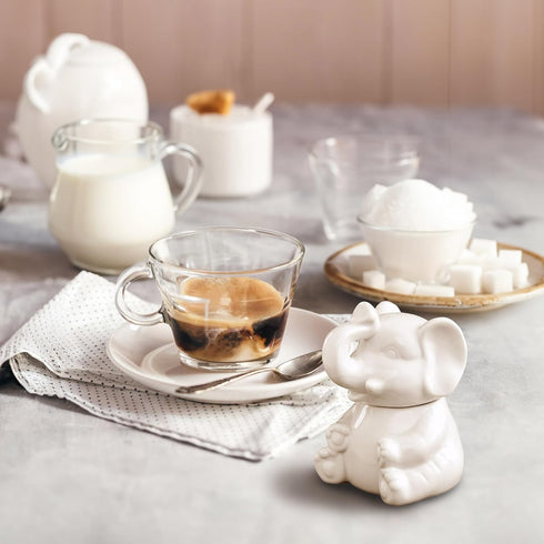 HIC Kitchen Elephant Sugar Bowl, Fine Porcelain, 8-Ounce...