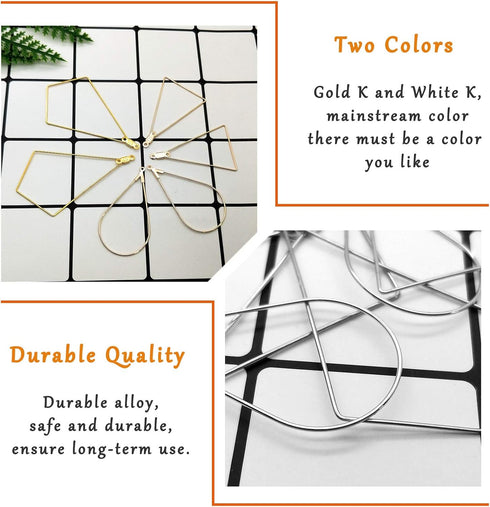 120Pcs Beading Hoop Earrings for Jewelry Making,Triangle Beading Earrings Hoop Bulk Jewelry Making Beadings Supplies Teardrop Rhombus Geometric Ea...