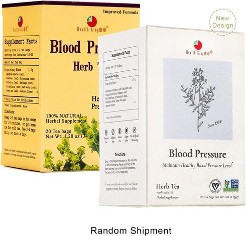 Health King Blood Pressure Herb Tea, Teabags, 20 Count Box...