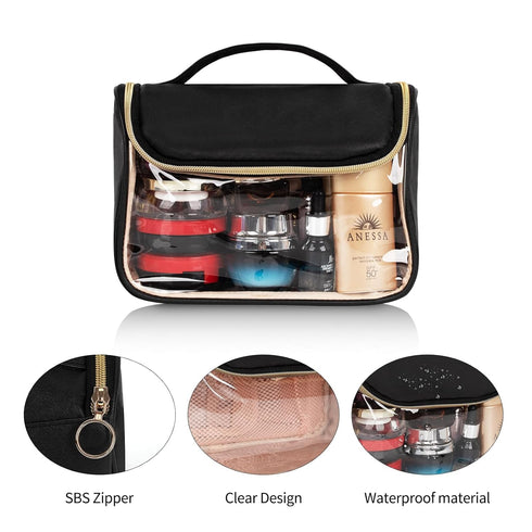 Ethereal Makeup Bag Travel Bag with Hanging Hook, Portable Toiletry Bag for Women with Small Brushes Bag Clear Cosmetic Bag...