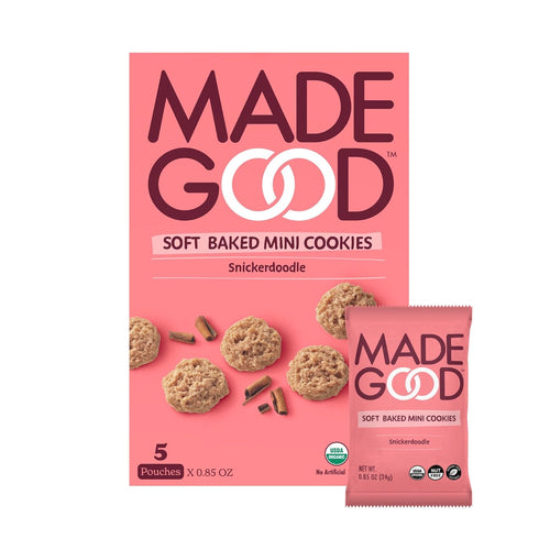 MadeGood Snickerdoodle Soft Baked Cookies, Organic Snacks, 0.85oz Each...