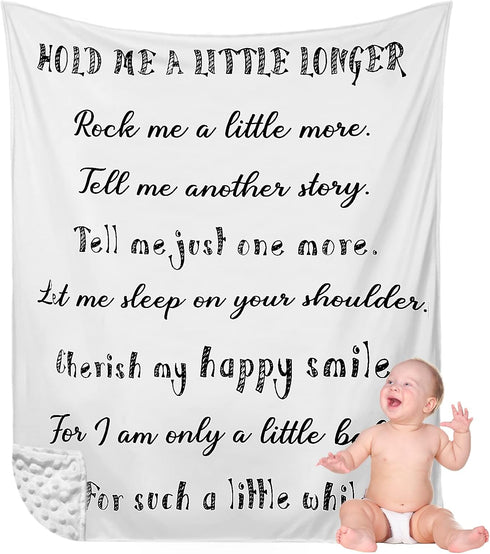 Christian Gift for Baby Plush Baby Blanket with Dotted Backing Baptism Blanket Scripture Quote Swaddle Bible Verse Blanket for Newborn Boy Girl Ch...