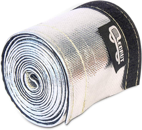 Heat Shroud Sleeve Aluminized Sleeving Express Aluminized Hose and Silver Hose Wire Protection Barrier with Hook and Loop Closure, 3/4" I.D.x 10FT...