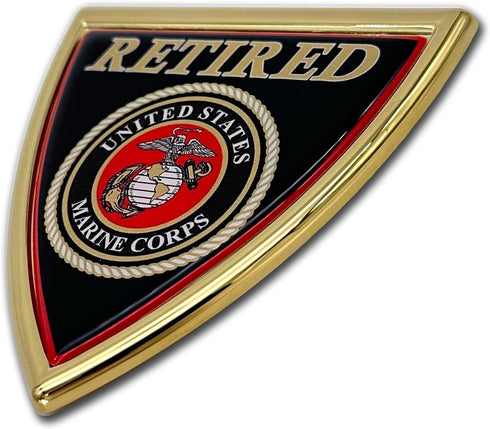 Elektroplate Officially Licensed Retired Marines Shield Chrome All Metal Emblem for Cars, Trucks, and All Auto | Universal Fit at 3.0" x 2.9" | We...