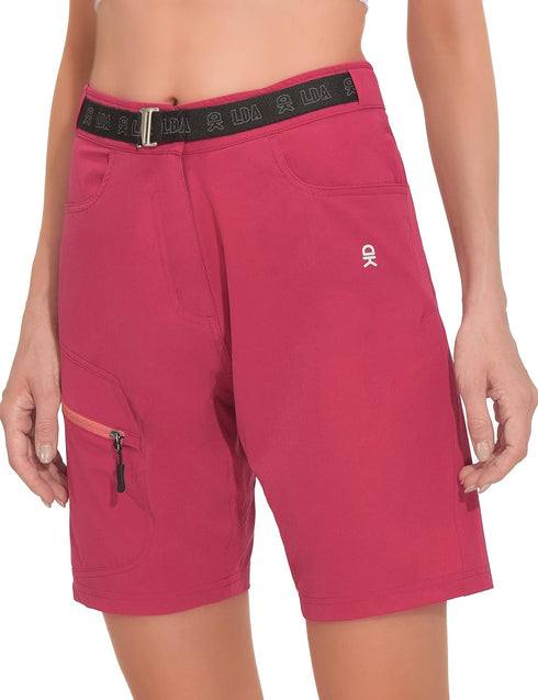 Little Donkey Andy Women's Quick Dry Ultra-Stretch Golf Shorts Lightweight Outdoor Hiking Business Travel Cargo Shorts Carmine Size S...