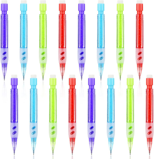 16 PCS Mini Mechanical Pencils 0.7 Mm Mini Small Automatic Pencil With Eraser for High School Students Kids Mini Office Supplies for Writing Drawi...