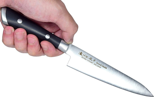 Seki Japan MASAMUNE, Japanese Utility Petty Knife, Stainless Steel Fruit Knife, POM Handle, 5.3 inch (135mm)...