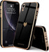 Teageo Compatible with iPhone Xr Case for Women Girl Cute Love-Heart Luxury Bling Plating Soft Back Cover Raised Full Camera Protection Bumper Sil...
