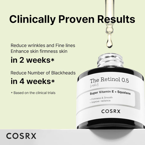 COSRX Retinol 0.5 Oil, Anti-aging Serum with 0.5% Retinoid Treatment for Face, Reduce Wrinkles, Fine Lines, & Signs of Aging, Gentle Skincare for ...