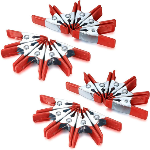 20 Pcs 2" inch Metal Spring Clamps, Heavy Duty Spring Metal Clips Clamps, Tent Clips with Rubber Tips for Woodworking Camping Home Improvement Pho...