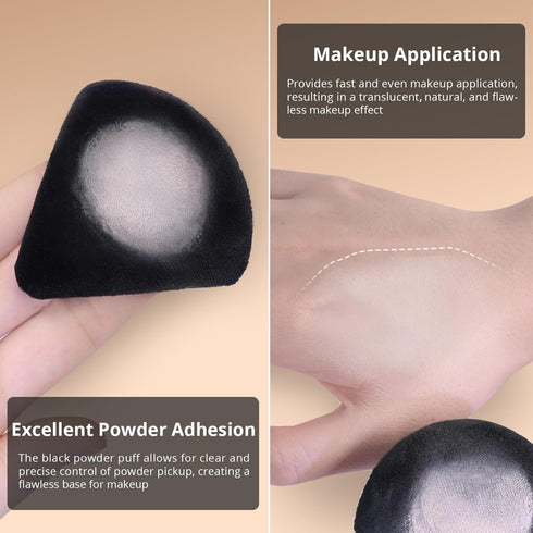 BEAKEY Triangle Powder Puffs for Face Powder Makeup Puff for Loose & Cosmetic Foundation, Wedge Shape Velour Cosmetic Cloud Kiss Makeup Sponges fo...