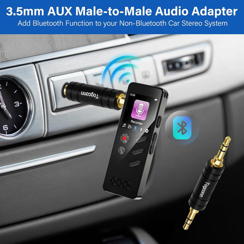 3.5mm Stereo AUX Male to Male Gold-Plated Adapter 2 Pack,3-Pole 3.5mm 1/8 inch TRS Stereo Jack to 3.5mm Stereo Jack Audio Metal Coupler Connector ...