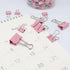 Binder Clip Paper Clamps, Assorted Sizes (Mini, Small, Medium, Large), 100 Pcs Clips for Office School Supplies (Pink)...