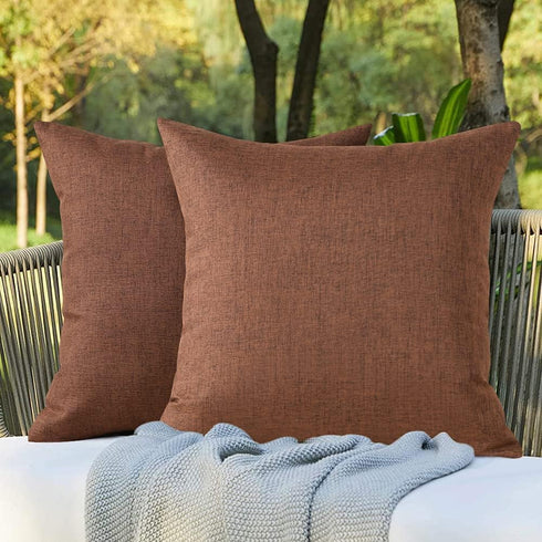 OTOSTAR Set of 2 Waterproof Outdoor Throw Pillow Covers 20x20 Inch Garden Patio Decorative Pillow Cases Square Outdoor Pillows Pillow Covers Cushi...