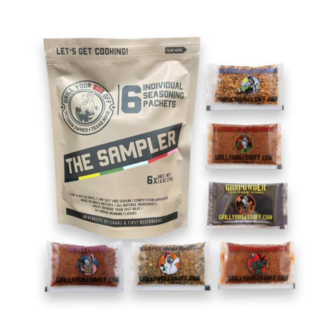 Grill Your As* Off Sample Pack Spices and Seasonings - (6 Pack) BBQ & Grill Seasoning for Beef, Steak, Burgers, Pork & Chicken - MSG & Gluten Free...