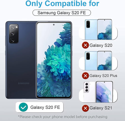 LK 6 Pack 3 Pack Screen Protector & 3 Pack Camera Lens Protector for Samsung Galaxy S20 FE 5G 6.5-inch, Tempered Glass, Easy Frame Installation, S...