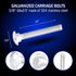 Bolt Dropper 10-Pack Carriage Bolts 3/8"-16x2.5" - Rust-Resistant Galvanized Metal Deck Screws Set - 304 Stainless Steel with Square Neck for Secu...