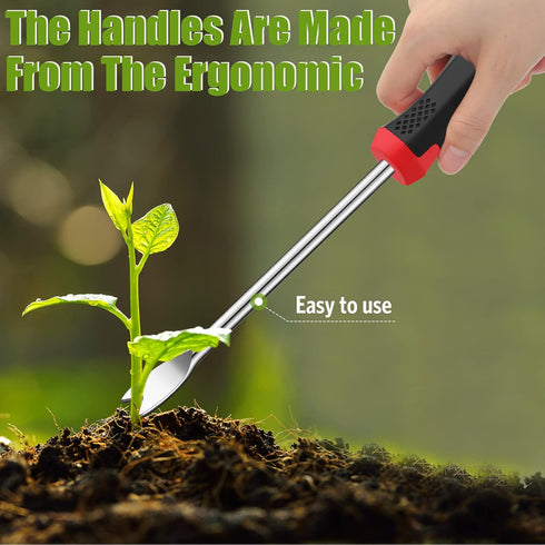 CHENGU 2 Pack Hand Weeder Tool Gardening Weeder Tool Dandelion Weed Puller Tool with Ergonomic Handle Weeder Tool for Garden Lawn Yard Farmland Pl...