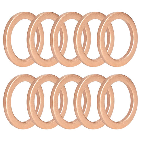 M12 Copper Oil Drain Plug Crush Washer Gasket Fits for BMW, M12 x 17 x 1.5, 10 Pack...