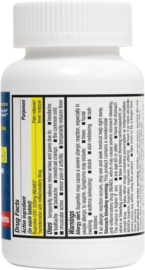HealthA2Z® Ibuprofen 200mg | Pain Relief | Body Aches | Headache | Arthritis | Cramps | Back Pain | Fever Reducer… (250 Count)...