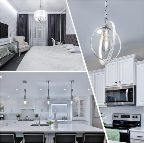 ST58 (ST19) LED Edison Bulbs 45 Watt Equivalent, CRI 80+, High Brightness Daylight White 5000K Smoky Grey Glass, Dimmable Antique LED Filament Bul...