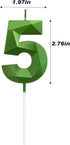 Green Happy Birthday Cake Candles,Wedding Cake Number Candles,3D Design Cake Topper Decoration for Party (Green Number 5)...