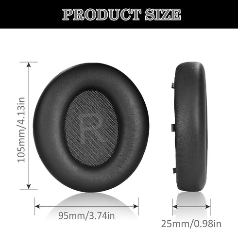 Protein Leather Ear Pads Replacement for Anker Space Q45 Headphones,Space Q45 Earpads with Isolation Foam, Headset Ear Cushion Repair Parts(Black)...