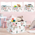 Clastyle Rectangle Rose Floral Baby Girl Gift Basket Outdoor Towel Storage Pool Toy Beach Blanket Basket Pink Flower Shelf Basket for Clothes Toy ...